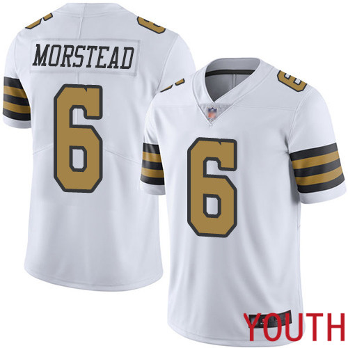 New Orleans Saints Limited White Youth Thomas Morstead Jersey NFL Football 6 Rush Vapor Untouchable Jersey